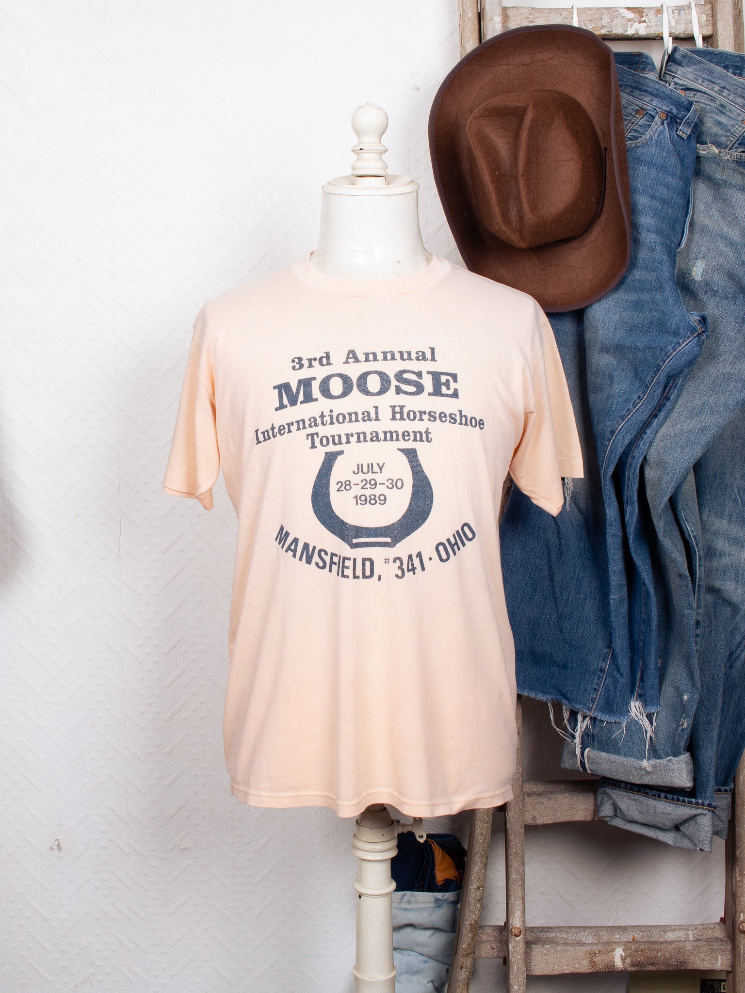 vintage 80s Moose Horseshoe Tournament Tee